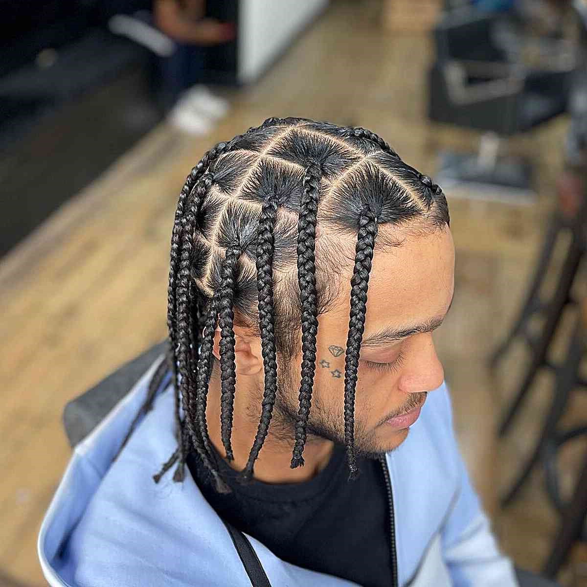 Trenzas de caja apretadas para hombres
