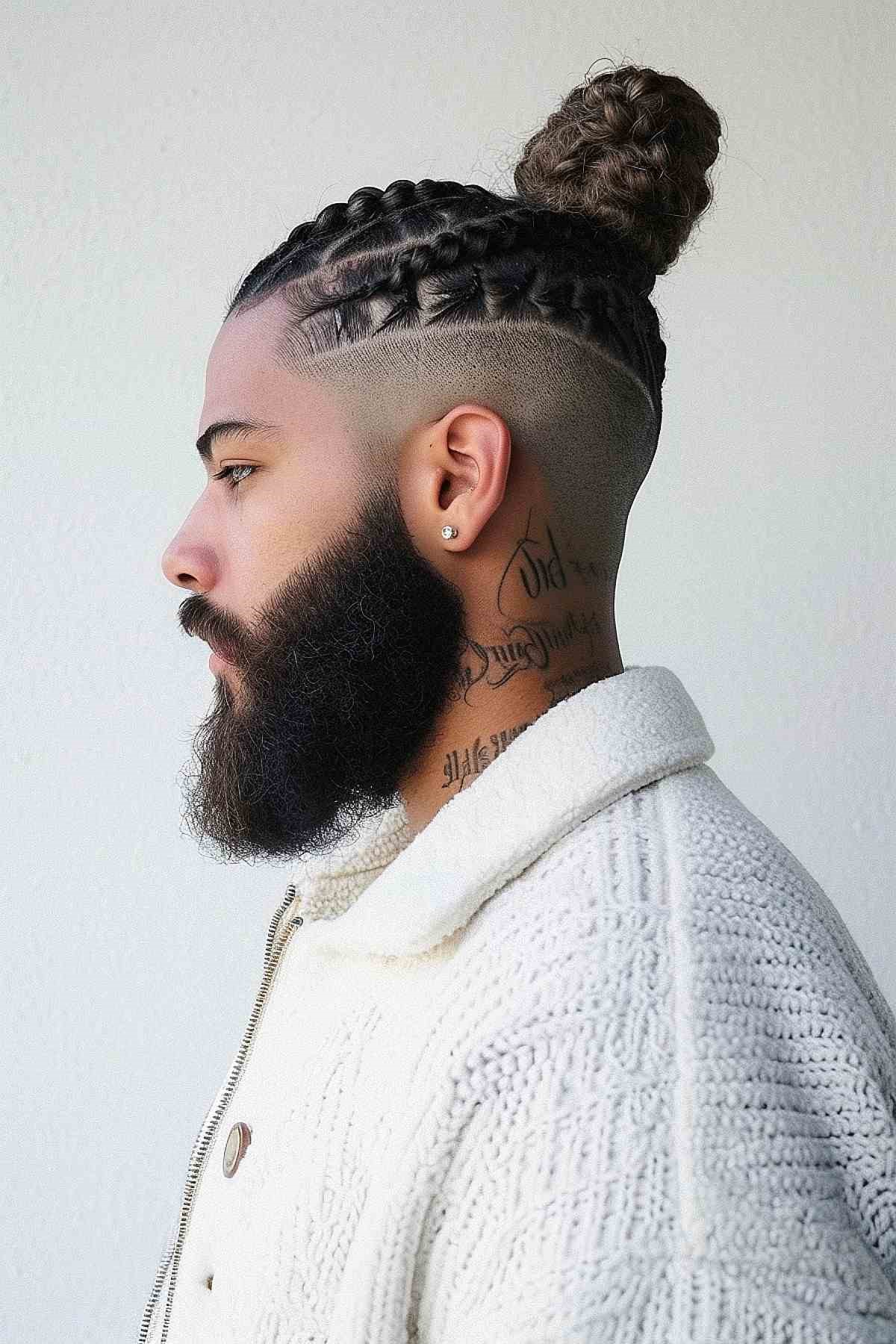 Trenzas de moño para cabello rizado